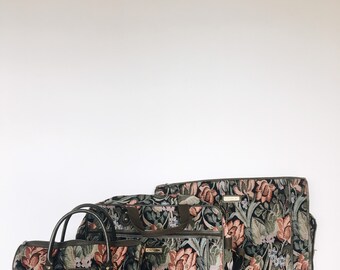 vintage tapestry luggage