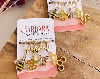 Set of 4 honey and bee mesh marker rings