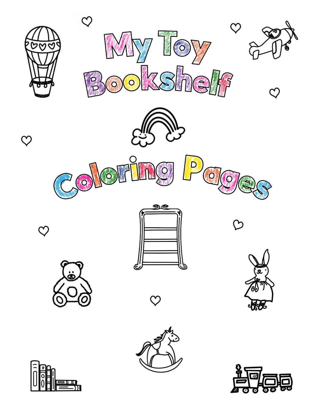 Coloring Book ~ My Toy Bookshelf 25 Fun and Whimsical Pages ~ Instant ...