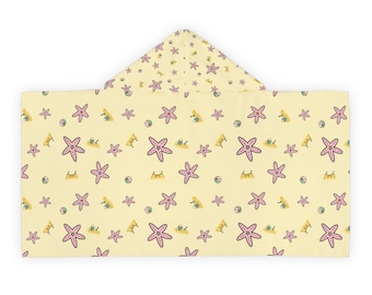 Starfish Beach Scene Youth Hooded Towel