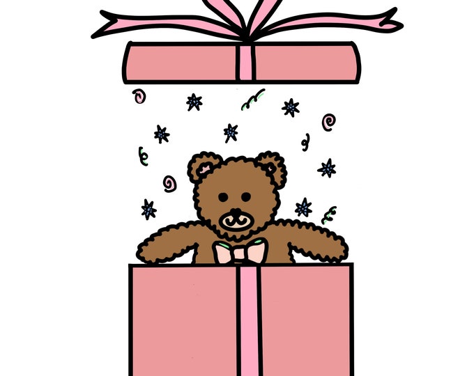 Featured listing image: Open the Gift! Cute Cuddly Teddy Bear
