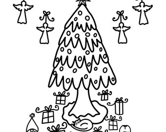 4 Christmas winter coloring sheets pack