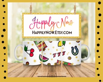 Whimsical Vegas Love Coffee Mug | Fun Slot Machine Theme | Great for Casino Lovers, Birthday Gifts, Coffee Lovers, Unique Decor, Celebration