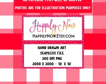 Red and white classic gingham plaid seamless surface pattern - Picnic 101 - Summertime Fun - 10”x10” 300 DPI PNG - Instant digital download