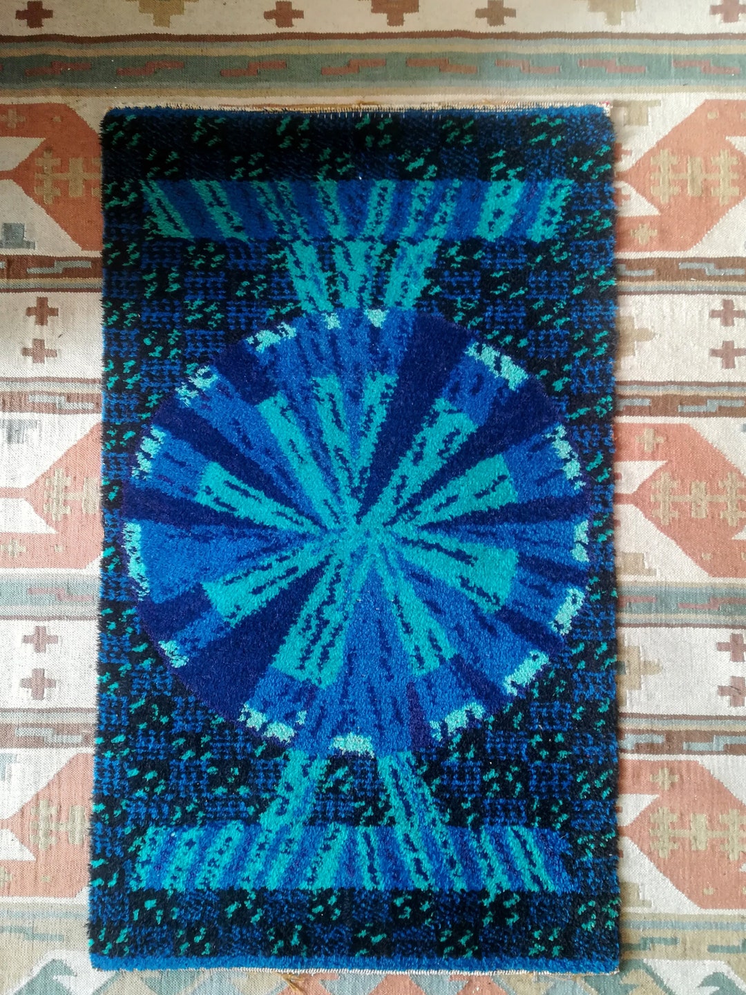 Mid Century Danish Rya Wool Rug Carpet/wall by Wittrup Rya Etsy