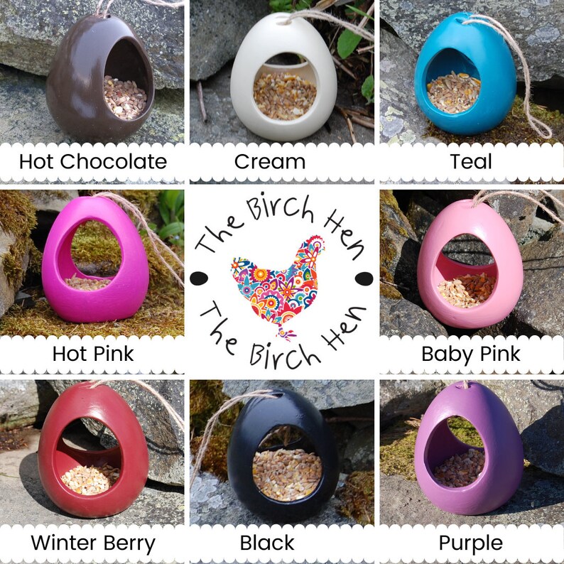 Ceramic Bird Feeder Choose Your Own Colours Two Hole Etsy UK
