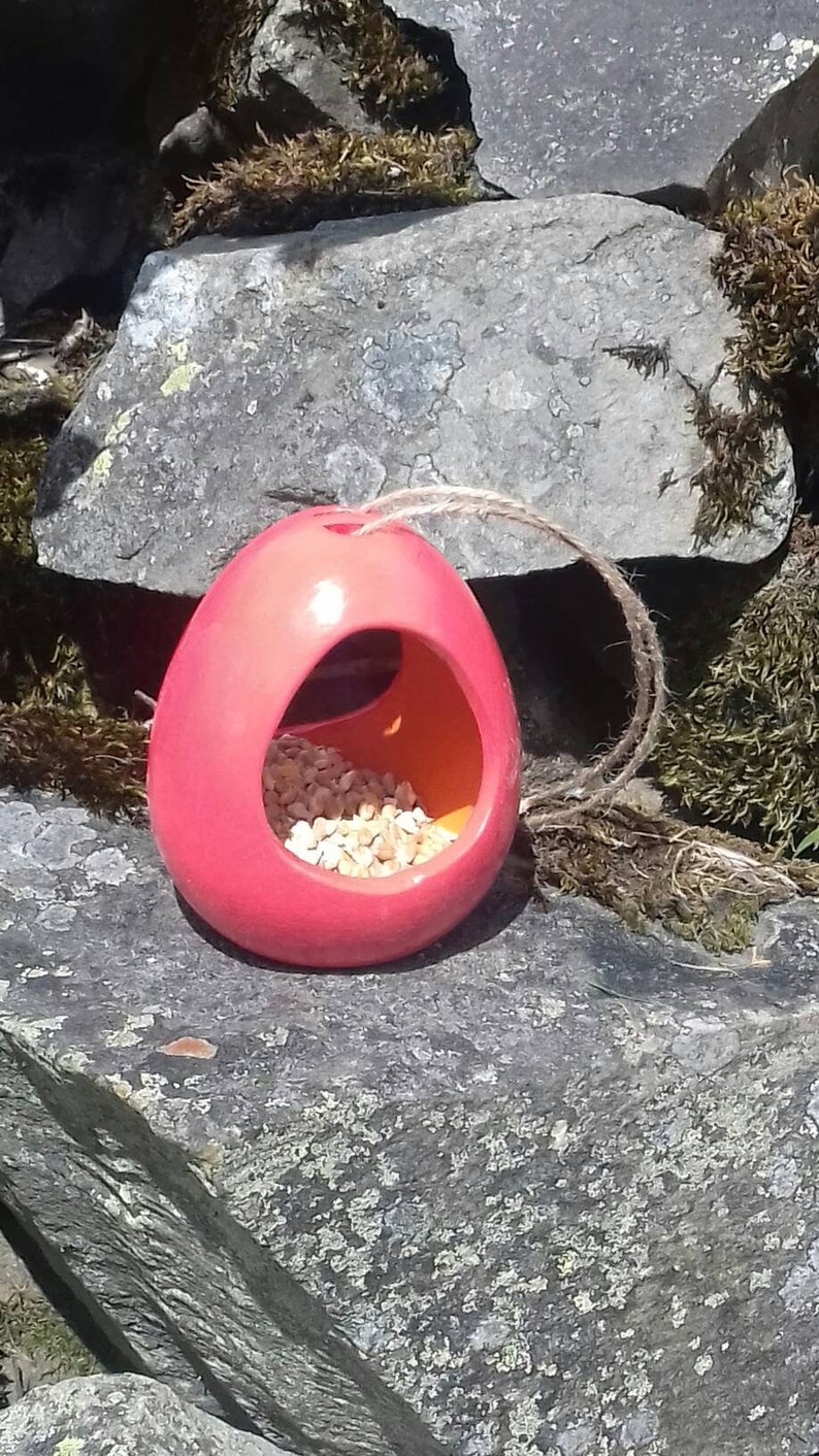 Two Tone Sun Burnt Orange And Bright Orange Ceramic Wild Bird Etsy