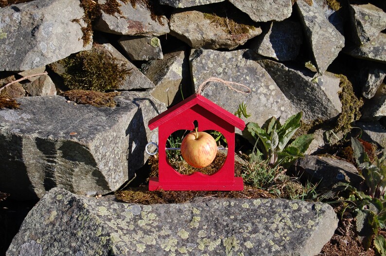 Red Wooden Bird Feeder Gardening Gifts Scottish Gifts Etsy