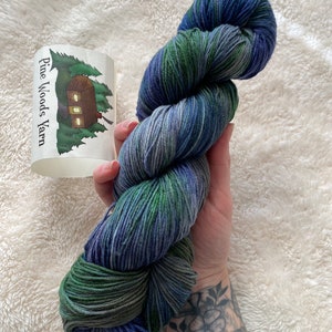1 Skein Handdyed Pine Woods Yarn Sock Weight