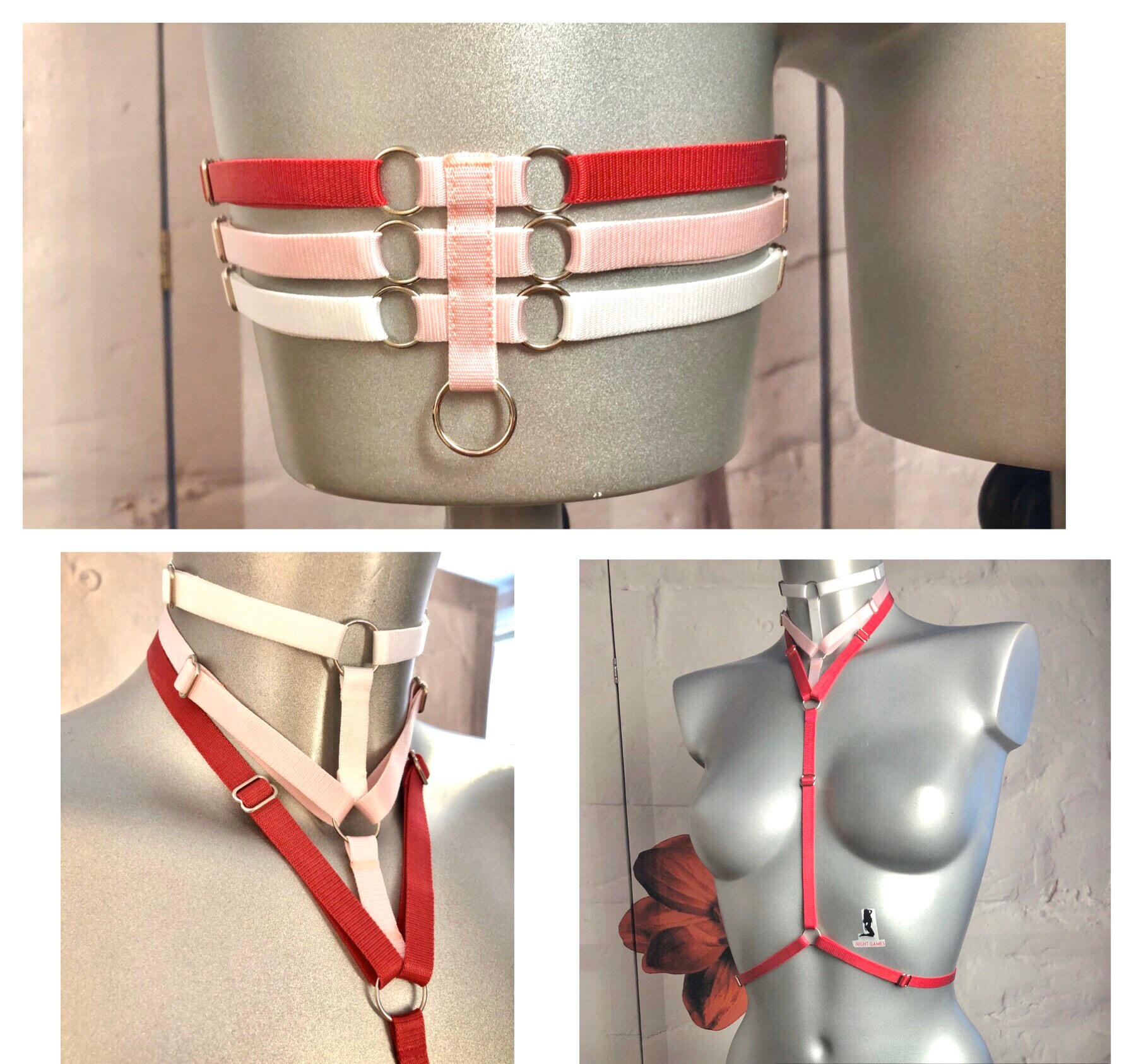 Chest Harness with Leg Garter Neck Harness Chest Etsy