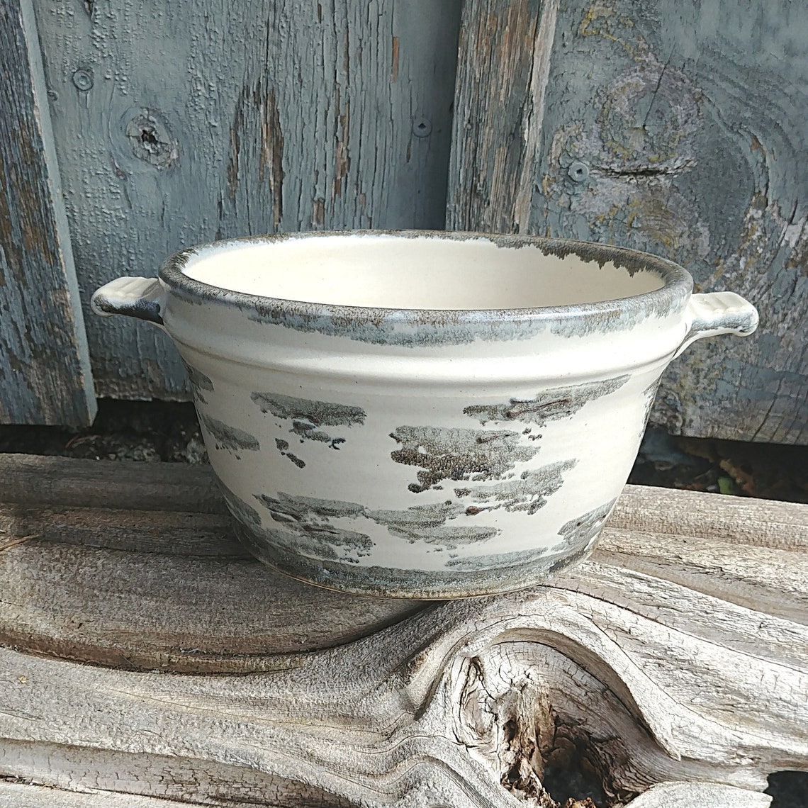 Bread Baker in Birch Bark Design Pottery Pottery Bowl Etsy