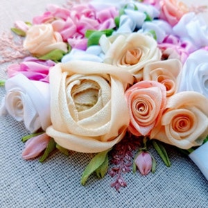 4th anniversary gift for wife 12 anniversary Linen wedding anniversary gift for her 2nd Cotton anniversary gift Embroidered bouquet replica