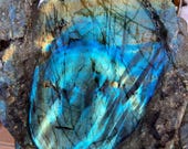 Grosse Labradorite brute et polie incroyable ! 35 kg