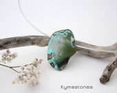 Splendide Gem Silica alias Chrysocolle Calcédoine en pendentif