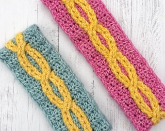 Cabled crochet headband - pattern only