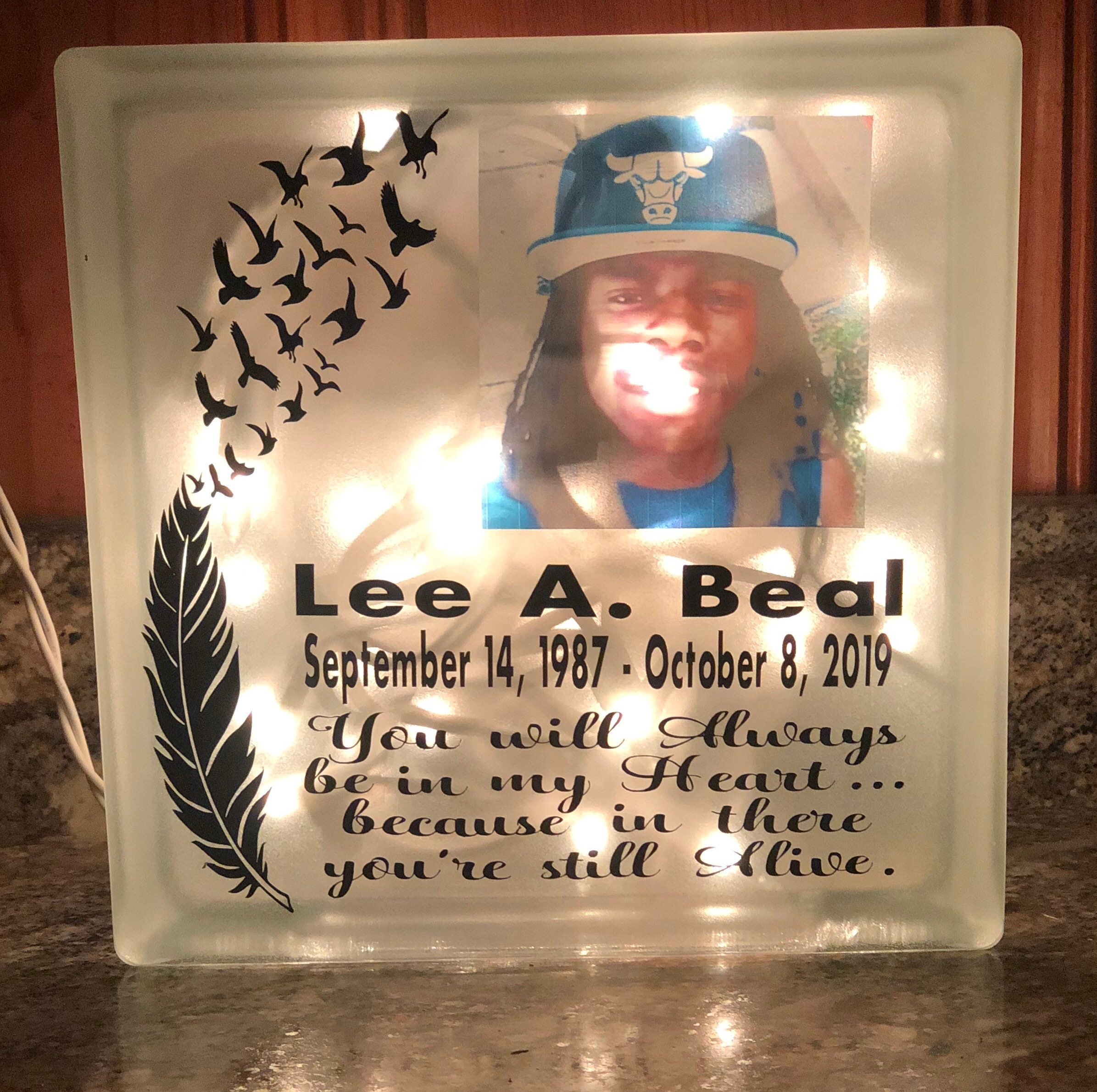 Memory memorial glass blocks Etsy