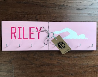 Personalized CUSTOM Ribbon Holder Award Display with Hooks/Clips