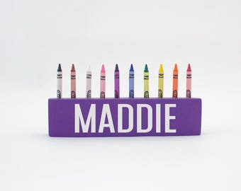 Wooden Personalized Crayon Holder