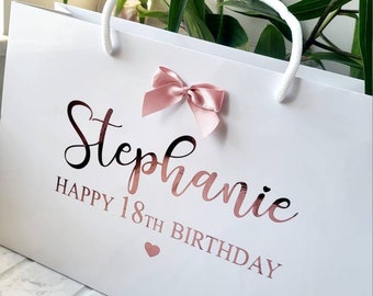 Personalised Gift Bag - Birthday Gift Bag - Custom Gift Bag - Personalised Birthday Gift Bag, Anniversary Gift Bag - Wedding Gift Bag