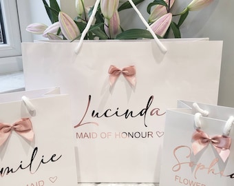 Personalised Wedding Gift Bag, Bridesmaid Gift Bag, Custom Gift Bag, Luxury Personalised Gift Bag, Hen Party Bag, Wedding Proposal Bags