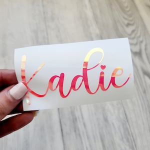 Personalised Name Vinyl Decal Custom Name Vinyl Stickers Wedding Decor label Wine Glass Decal Bridesmaid Box Decal Name Stickers image 10