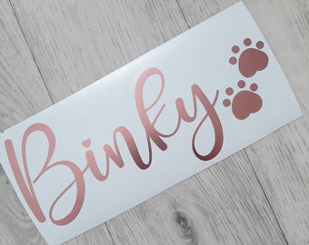 Personalised Pet Name Decal - Pet Storage Sticker - Custom Vinyl Decal - Customised Pet Decal - Pet Cage Sticker - Custom Dog Vinyl Sticker