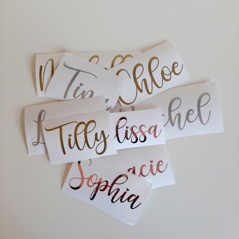 Name Vinyl Decal Custom Name Stickers Wedding Decor Name Etsy