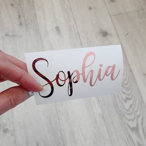 Personalised Name Vinyl Decal Custom Name Vinyl Stickers Wedding Decor label Wine Glass Decal Bridesmaid Box Decal Name Stickers image 1