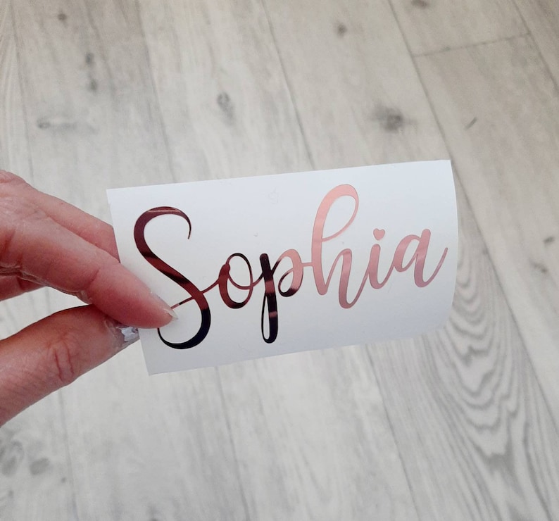 Personalised Name Vinyl Decal Custom Name Vinyl Stickers Wedding Decor label Wine Glass Decal Bridesmaid Box Decal Name Stickers image 1