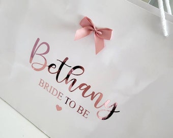 Personalised Bride To Be Gift Bag - Hen Party Gift Bag - Custom Gift Bag - Personalised Birthday Gift Bag, 50th Anniversary Gift Bag