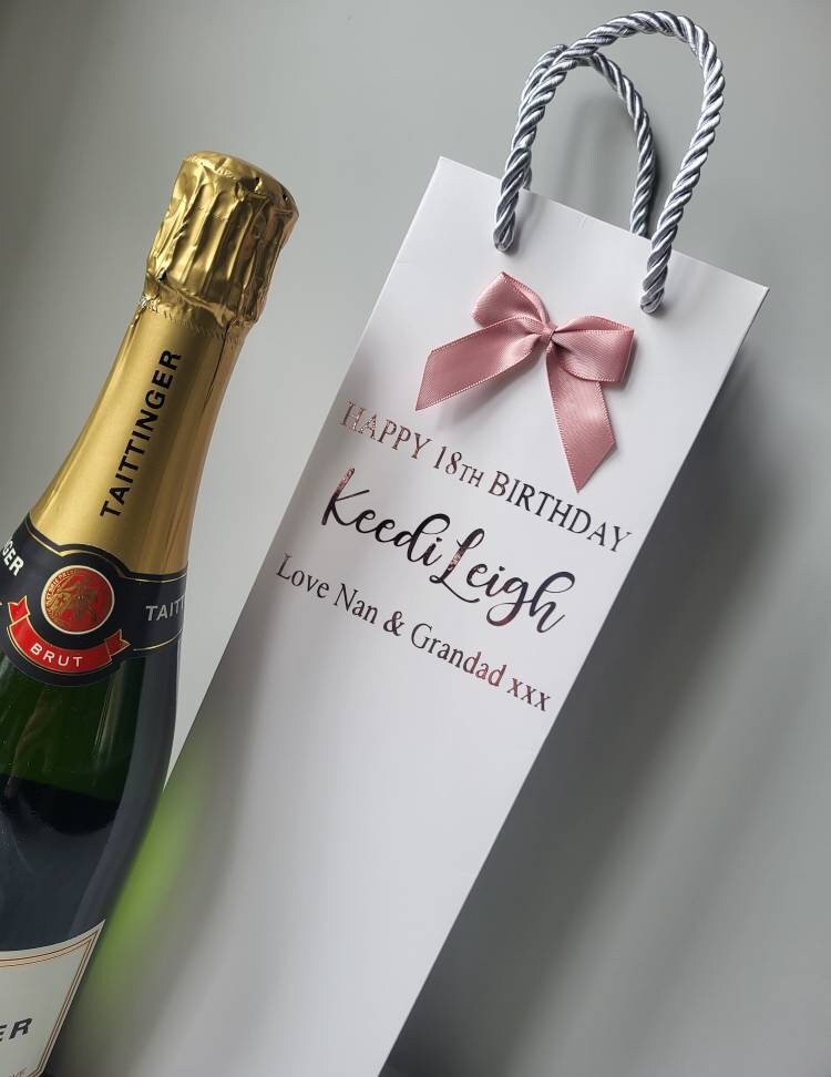 Champagne bottle gift bags sale