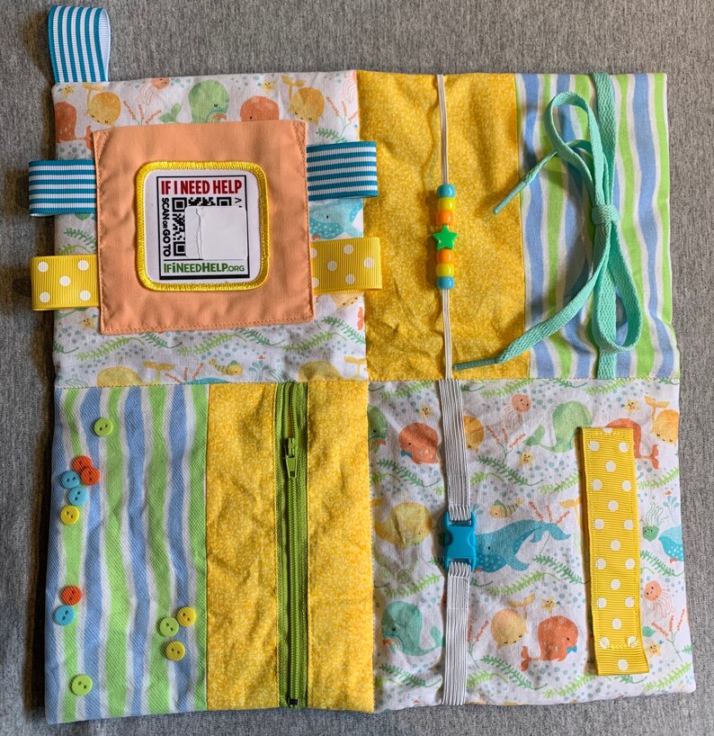 Fidget Blanket/ Activity Pad/ Fine Motor Skills/ Busy Quilt/ Etsy