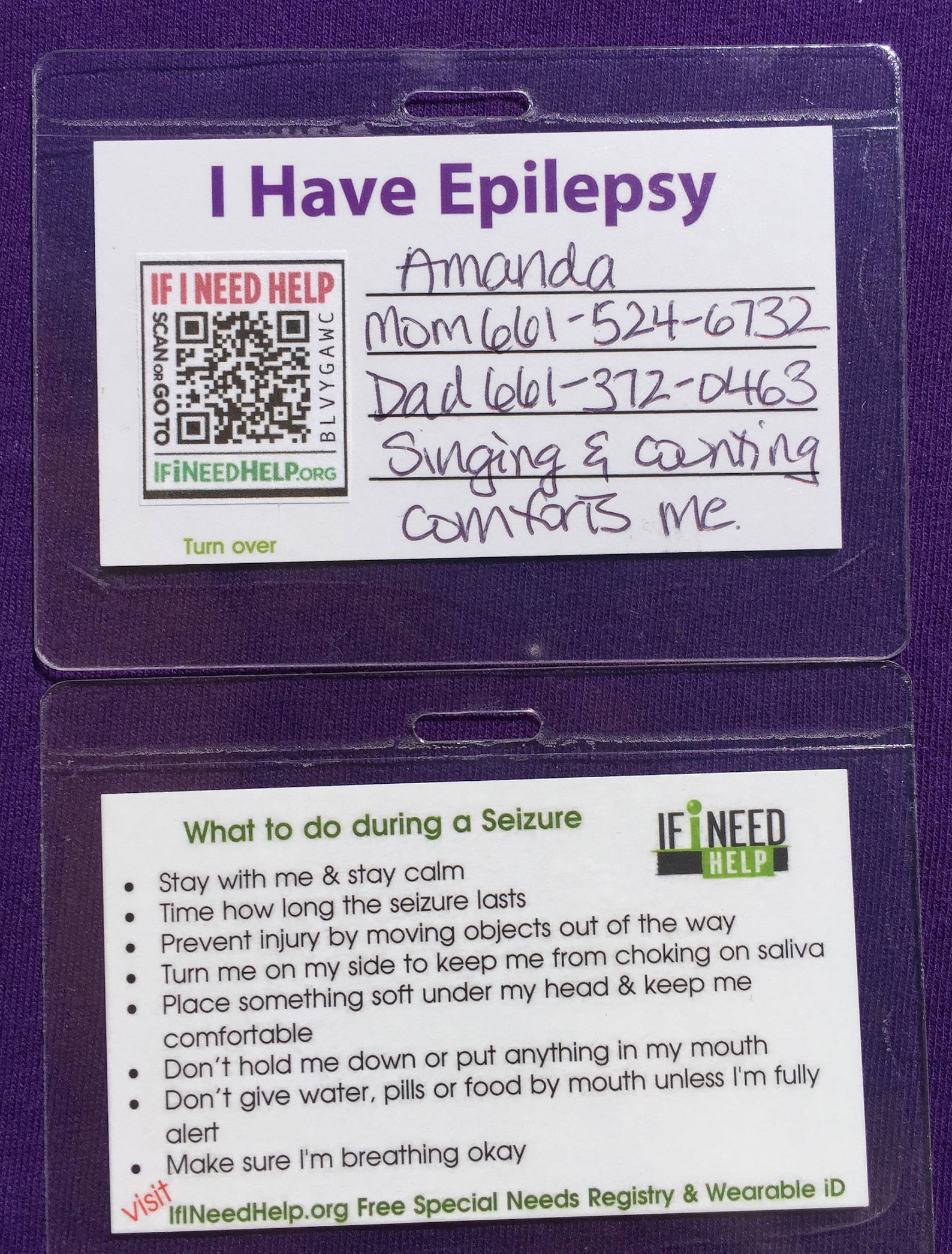 I Have Epilepsy Card/medical Id/how to Help During Etsy