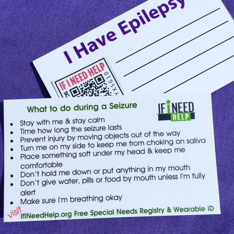 I Have Epilepsy Card/medical Id/how to Help During Etsy