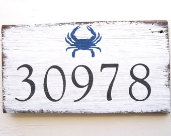 House Numbers Beach House, Coastal Decor, Nautical House Numbers, Address Sign, Beach Address Sign,Wood House Numbers Sign,Rustic Beach Sign