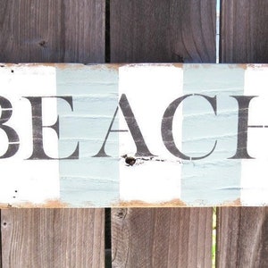 Wood BEACH Signs, Coastal Decor Beach House, Beach Cottage Decor, Nautical Decor, Reclaimed Wood, Hand Painted Wooden Signs, Barn Wood Signs