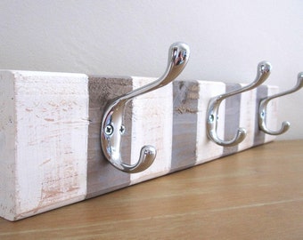 Entryway Coat Hooks, Beach Towel Rack, Coastal Beach Entryway Decor, Coat Rack Distressed, Rustic Nautical Decor, Lake House Coat Hooks