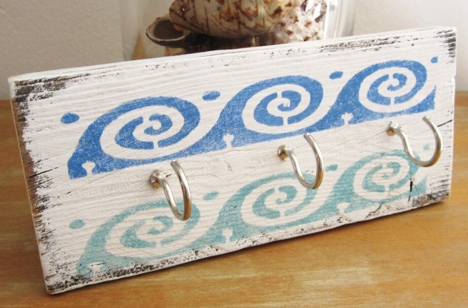 Beach Key Rack Beach House Key Holder for Wall, Coastal Decor Beach, Nautical Decor ...