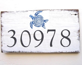 Address Plaque Beach House,Coastal Decor, Nautical House Numbers, Address Sign, Beach Address Sign,Wood House Numbers Sign,Rustic Beach Sign