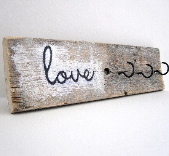 Rustic Home Decor Love Sign Farmhouse Love Decor Key Holder Etsy