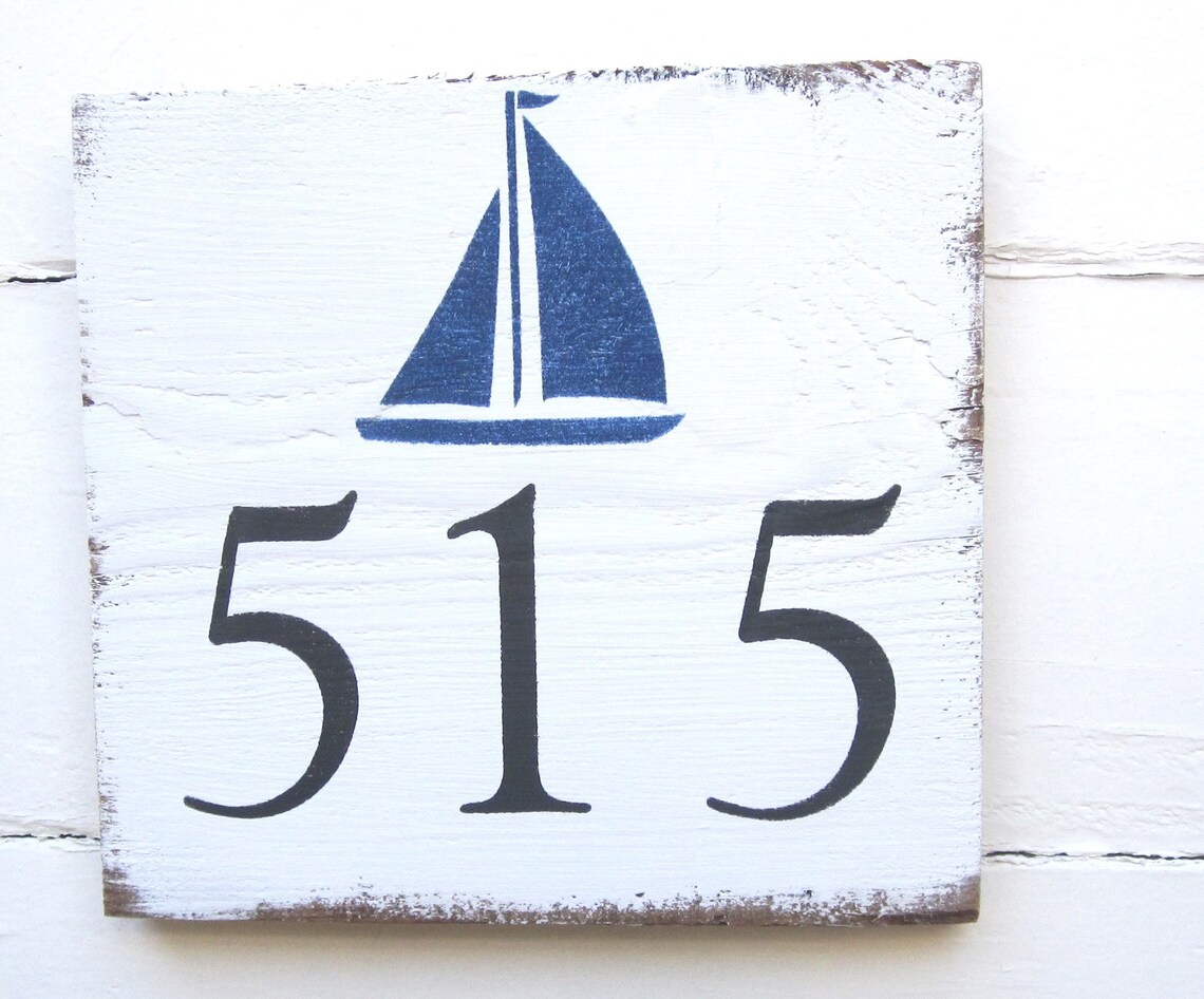 Sailboat Address Sign Nautical Address Sign House Number Etsy UK