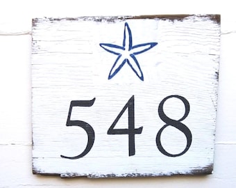 Beach Address Sign, Coastal Address Sign,House Number Plaque, Beach House Numbers, Coastal Door Numbers Sign, Custom Home Address Sign