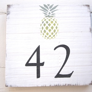 Tropical Pineapple Address Sign, House Numbers, Coastal Address Plaque, Home Address Plaque, Beach House Address Sign,