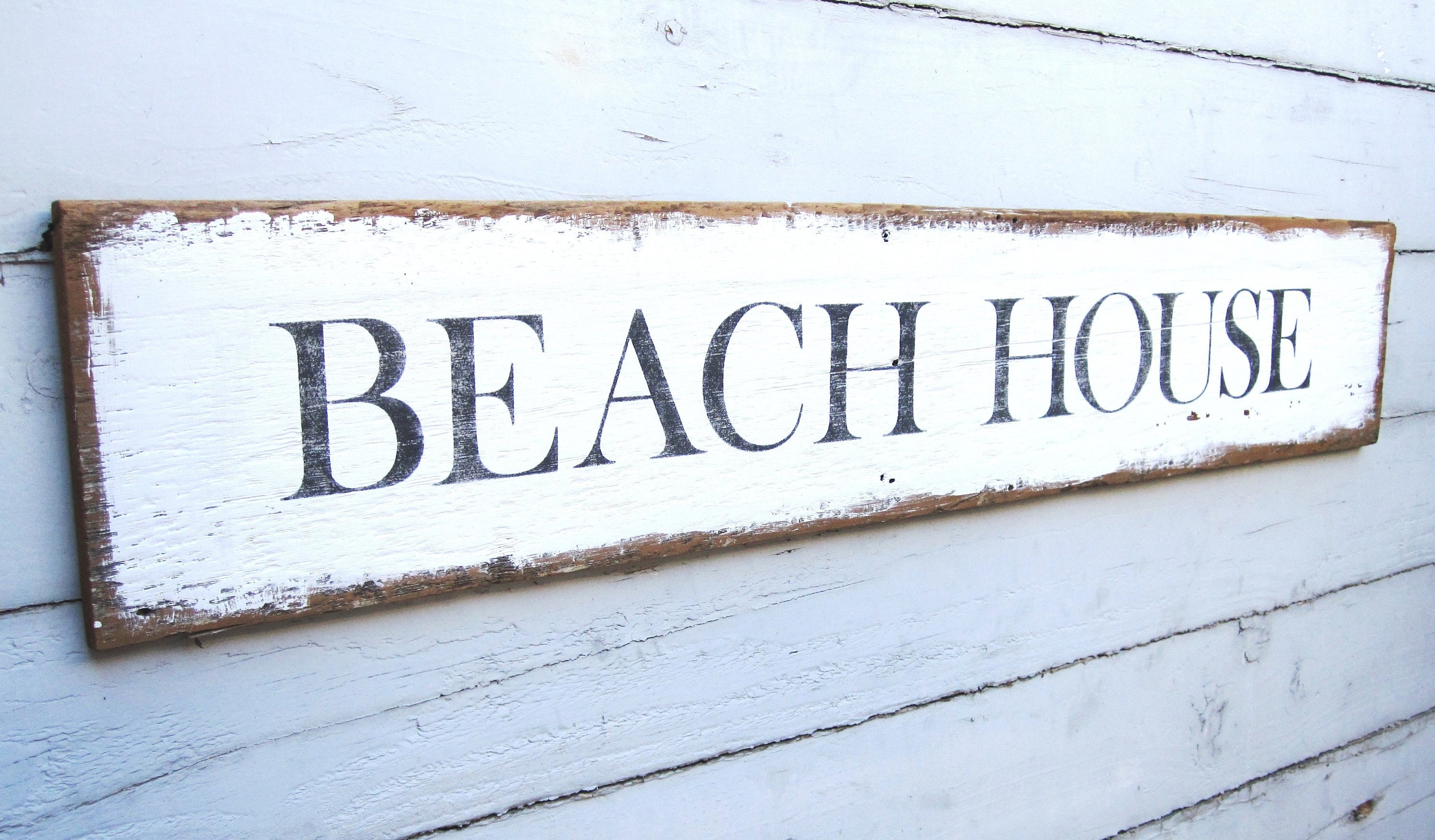 BEACH HOUSE Signs Wood Beach Signs Coastal Decor Beach Etsy