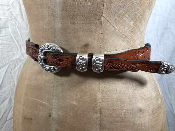 Beautifully tooled leather belt