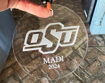 Adorno personalizado para universidad, regalo para estudiantes o profesores, adorno escolar, adorno personalizado de acrílico transparente para universidad