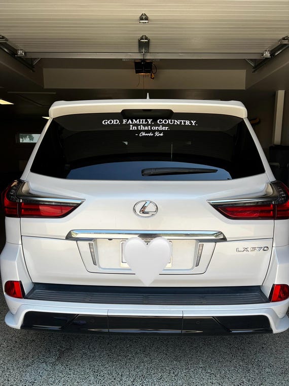 Charlie Kirk "God, Family, Country. In that order” Decal
