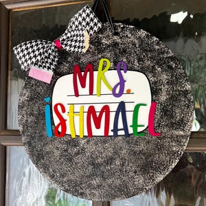 Composition Notebook Classroom Door Sign, Teacher Name Sign, Teacher Gift