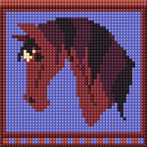 Rocky, Pony, PDF Digital Pattern, Picture, Bag Front, Tapestry, Cross Stitch, How To, Needlepoint, Chart, Horse, Counted, Embroidery, Design
