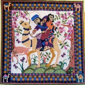 Tapestry Kit - Hunting Scene, Cushion, Pillow, Picture, Wall-Hanging, Counted Cross Stitch,  Needlepoint, Historical, Moghul, Camel, Exotic